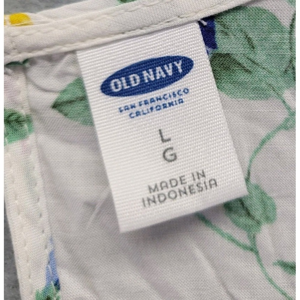 Old Navy High Neck White Floral Sleeveless Top Size Large Sheer - Picture 3 of 9
